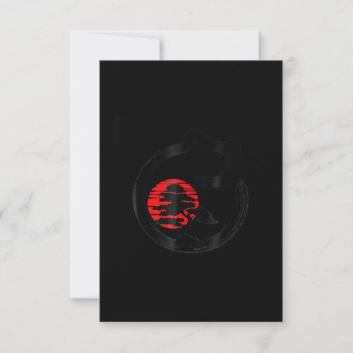 Japanese Bonsai Tree Enso Circle Cat Lover Bonsai Thank You Card