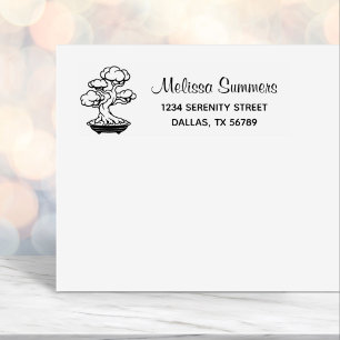 Japanese Bonsai Tree in a Tray Address 4 Self-inking Stamp