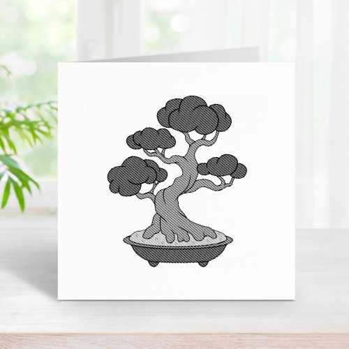 Japanese Bonsai Tree in a Tray Etched Rubber Stamp