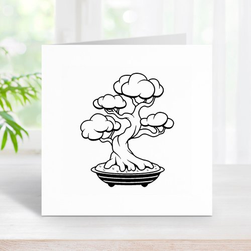 Japanese Bonsai Tree in a Tray Rubber Stamp