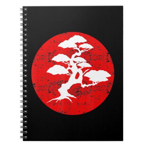 Japanese Bonsai Tree Red Sun Karate  Gift Notebook