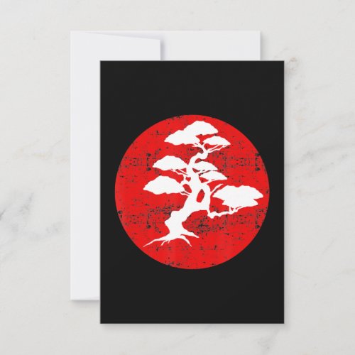 Japanese Bonsai Tree Red Sun Karate  Gift Thank You Card