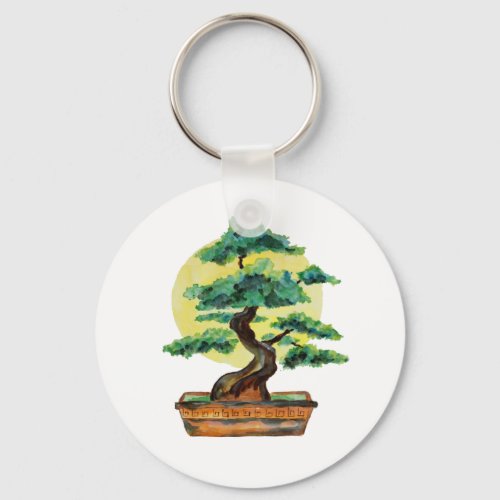 Japanese Bonsai Tree Sunshine Keychain