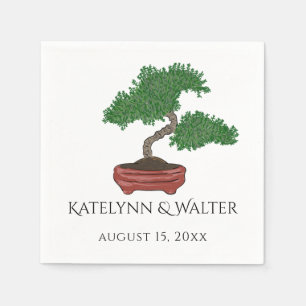 Japanese Bonsai Tree Wedding Napkins