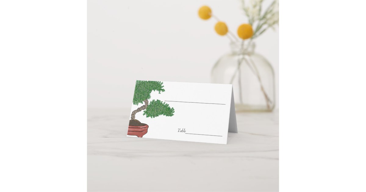 Japanese Bonsai Tree Wedding Place Card