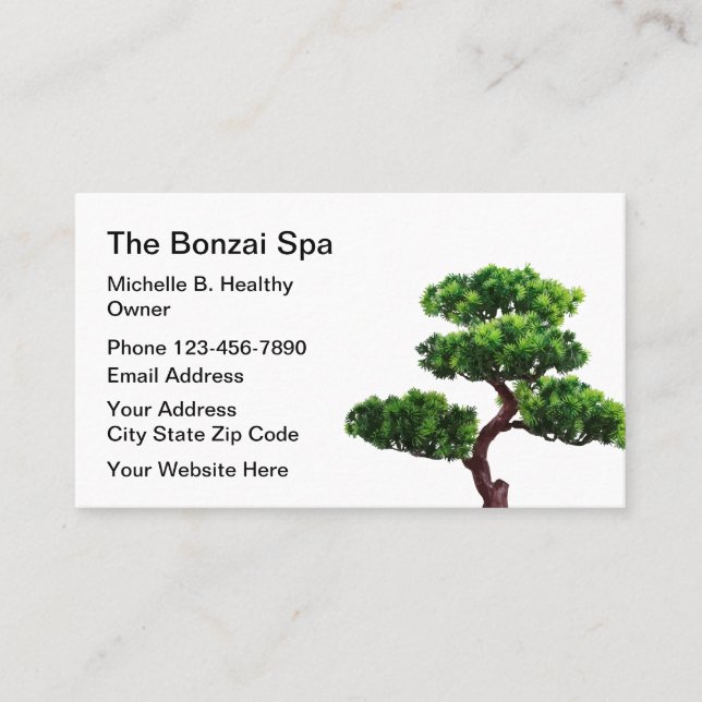 Japanese Bonzai Spa Theme Business Card (Front)