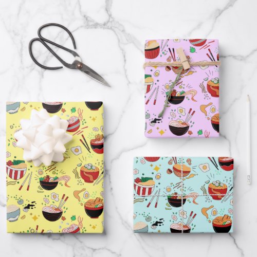 Japanese Bowl Foods Wrapping Paper Sheets