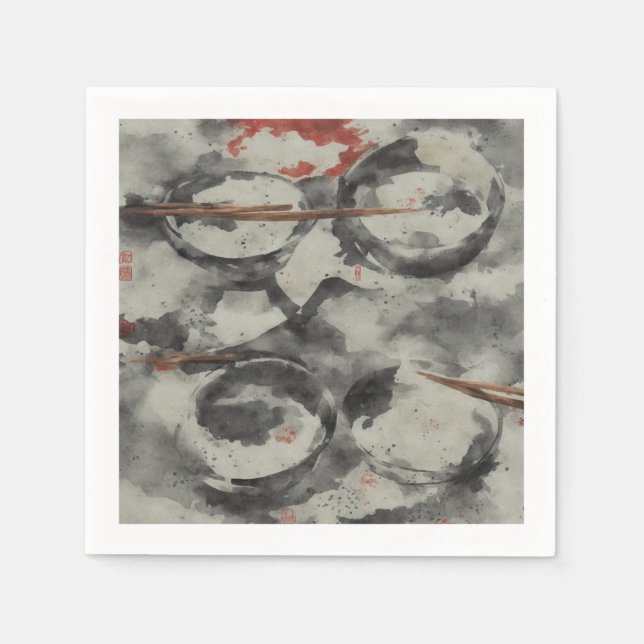 Japanese bowls napkins (Front)