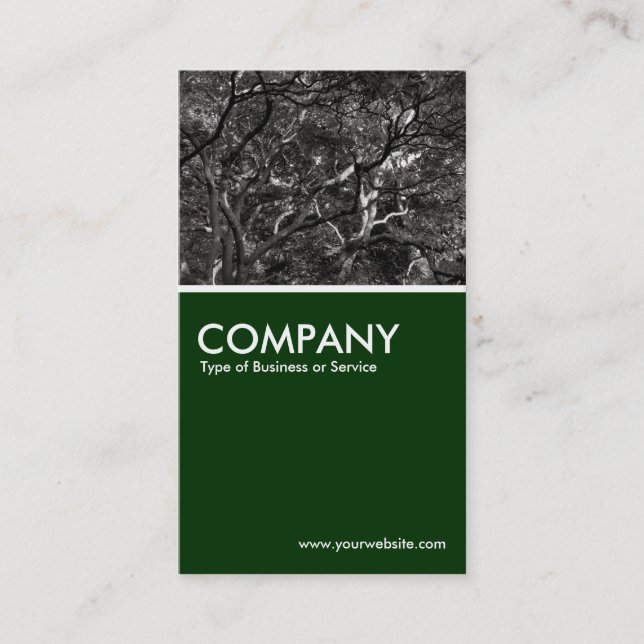Japanese Branches 03 - Dark Green Business Card (Front)
