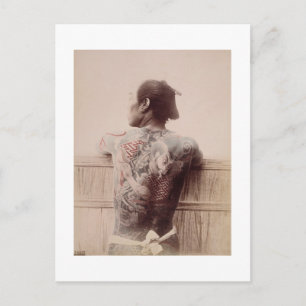 Japanese Bridegroom's Tattoos, c.1880 (photo) Postcard
