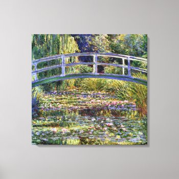 Japanese Bridge And Water Lily Pond Canvas Print by monet_paintings at Zazzle