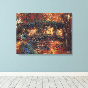 Japanese Bridge by Claude Monet, Vintage Fine Art Canvas Print