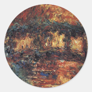 Japanese Bridge by Claude Monet, Vintage Fine Art Classic Round Sticker