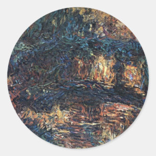 Japanese Bridge by Claude Monet, Vintage Fine Art Classic Round Sticker