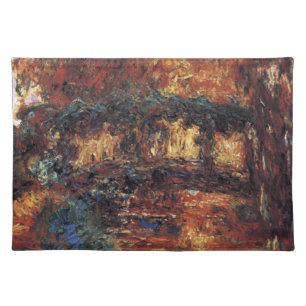 Japanese Bridge by Claude Monet, Vintage Fine Art Cloth Placemat