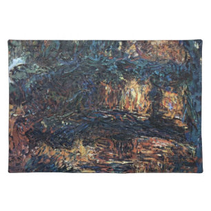 Japanese Bridge by Claude Monet, Vintage Fine Art Cloth Placemat