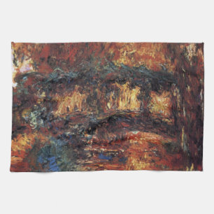 Japanese Bridge by Claude Monet, Vintage Fine Art Kitchen Towel
