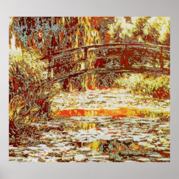 Japanese Bridge Over Water Lilies - Claude Monet Poster by niceartpaintings at Zazzle