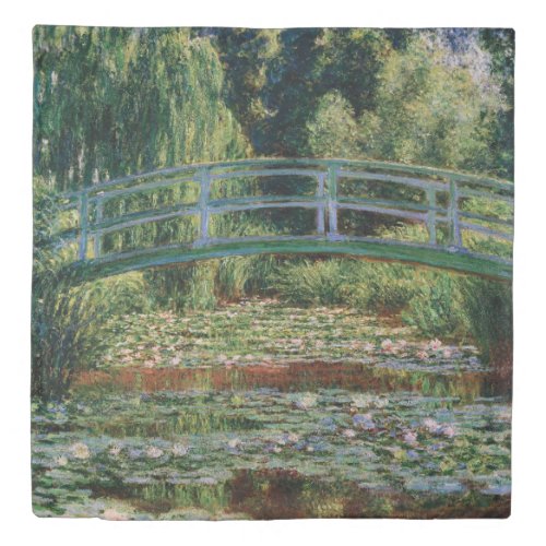 Japanese Bridge over Water Lily Pond by Monet Duvet Cover