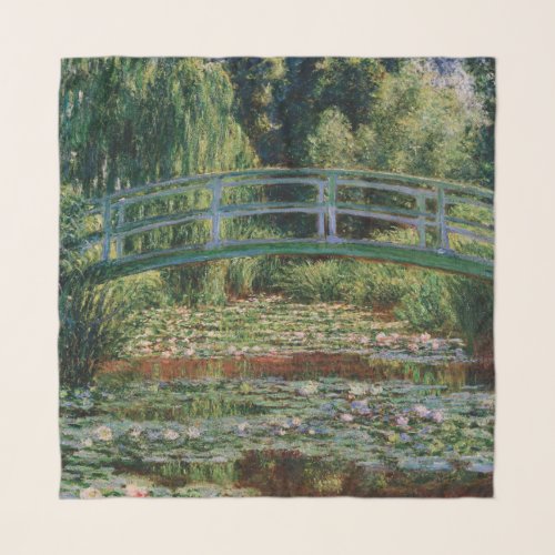 Japanese Bridge over Water Lily Pond by Monet Scarf