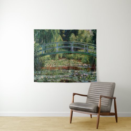 Japanese Bridge over Water Lily Pond by Monet Tapestry