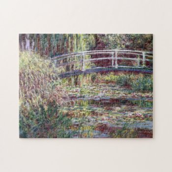 Japanese Bridge Symphony In Rose Monet Fine Art Jigsaw Puzzle by monet_paintings at Zazzle