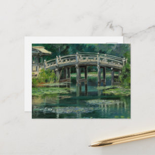 Japanese Bridge Water Lilies Claude Monet Style Postcard