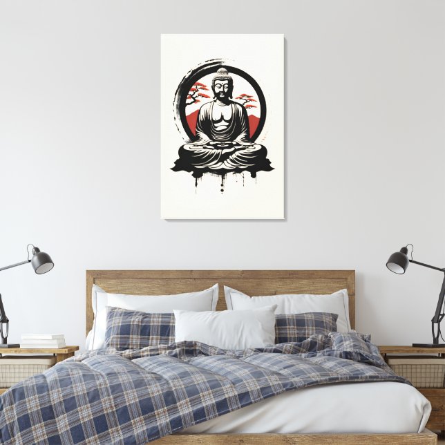 Japanese Buddha Zen  Canvas Print (Insitu(Bedroom))