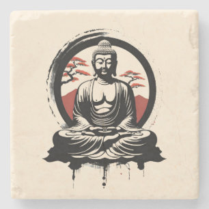 Japanese Buddha Zen  Stone Coaster