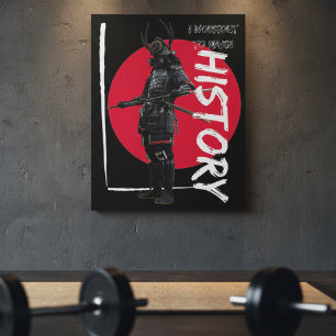 Japanese Bushido Decor - Retro Rising Sun Samurai