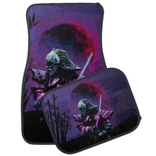 Japanese Bushido Warrior Sword Purple Sunset Car Floor Mat