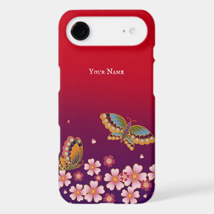 Japanese Butterflies Sakura Blossoms Personalized iPhone 17 Air Case