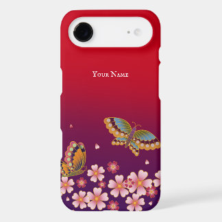 Japanese Butterflies Sakura Blossoms Personalized iPhone 17 Air Case