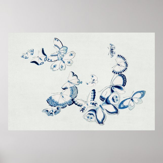 Japanese Butterfly from Kamisaka Sekka's Cho Poster (Front)