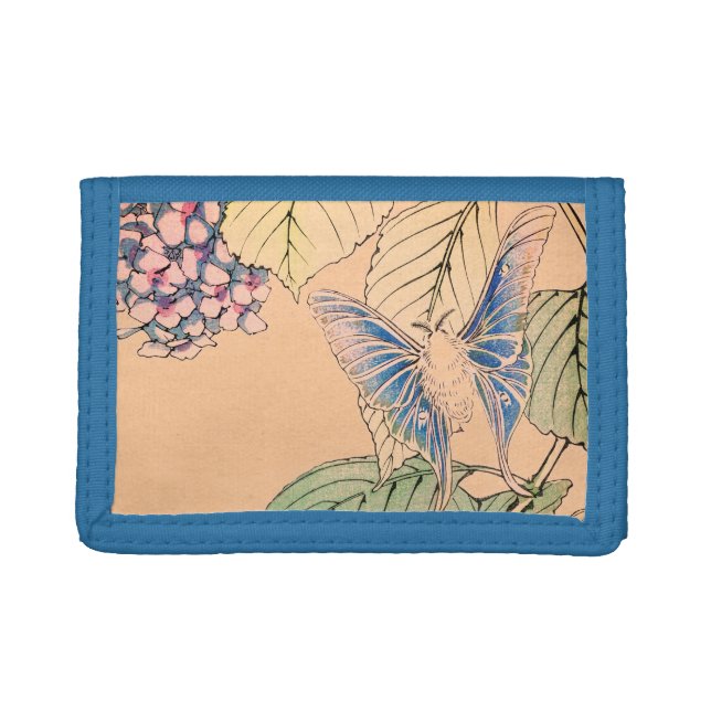 JAPANESE BUTTERFLY PRINT NYLON WALLET (Front)