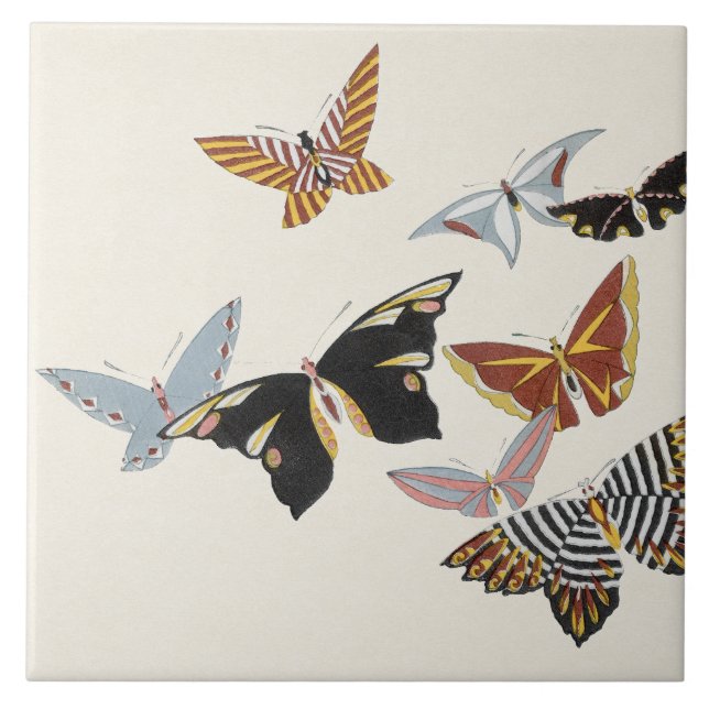 Japanese Butterfly TC22-04 Ceramic Tile (Front)