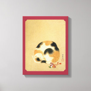 Japanese Calico cat, Hanabusa Itchō Canvas Print