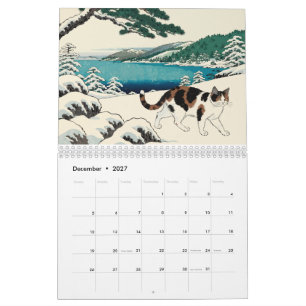 Japanese Calico Cat: Twelve Months of Japan Calendar