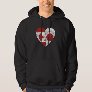 Japanese Canadian Flags Heart Canada Japan Roots V Hoodie