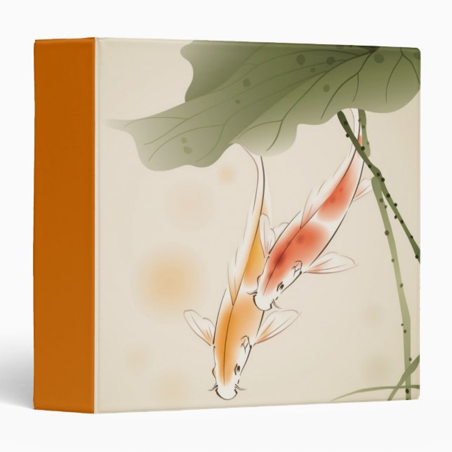 Japanese Carp fishes swimming in lotus pond Binder (Front/Spine)
