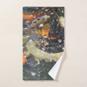 Japanese Carp Koi Fish Swimming Bath Towel Set
