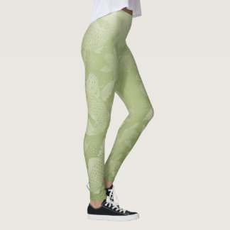 Japanese carp-moss green ground@miyasan leggings