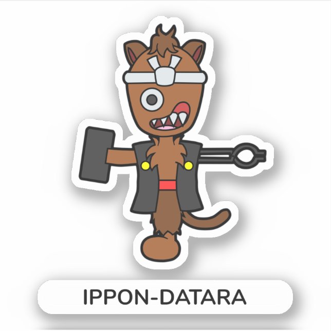 Japanese Cartoon Yokai Monster Ippon-datara Sticker (Front)
