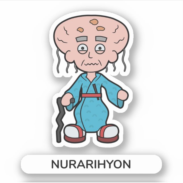 Japanese Cartoon Yokai Monster Nurarihyon Sticker (Front)