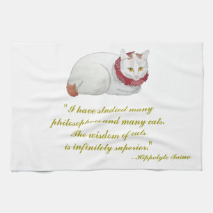 Japanese Cat Art Philosophy Quote Kitchen Towel
