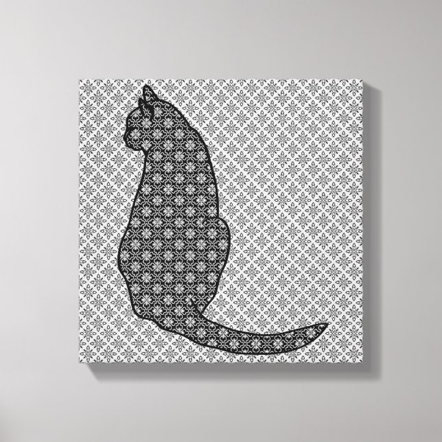 Japanese Cat - Black and White Kimono Print (Front)