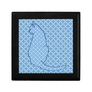 Japanese Cat - Blue Kimono Print Gift Box