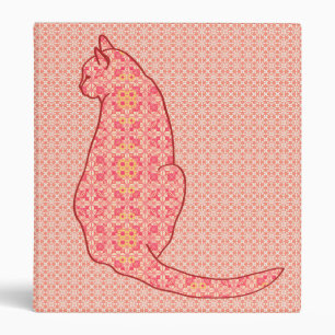 Japanese Cat - Coral Orange Batik Binder