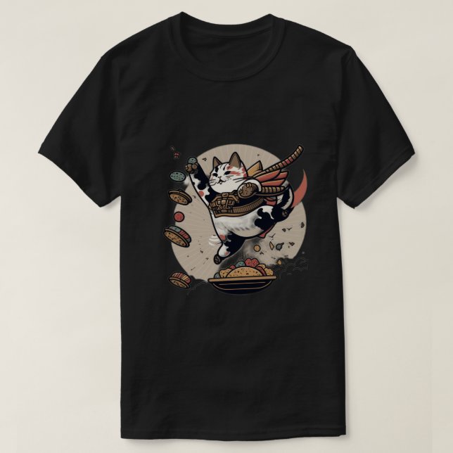 Japanese Cat Food war Man and woman's T-shirt (Design Front)
