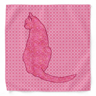 Japanese Cat - Fuchsia Pink Batik Bandana